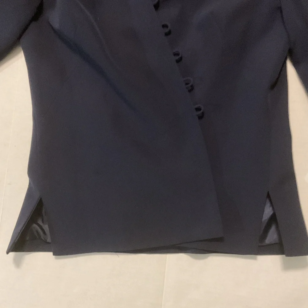 Talbots Pure Silk Dark Blue Silk‎ Blazer - Picture 7 of 11